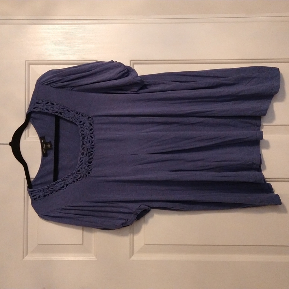 Beautiful blue women's plus size blouse